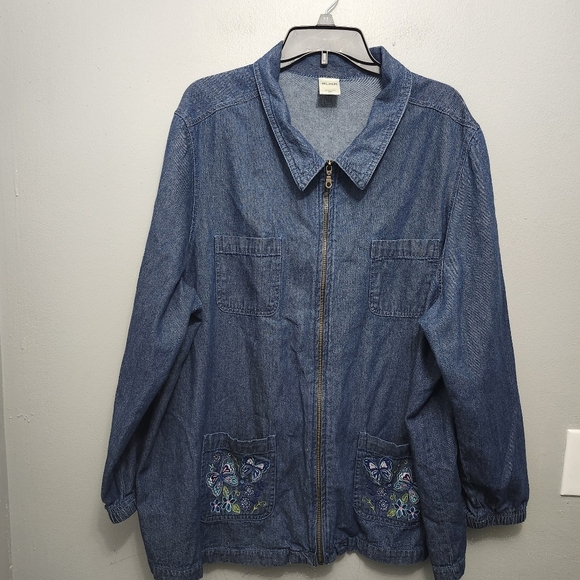 Blair Jackets & Blazers - Blair women's full zipper chambray denim jacket shacket size 2XL blue bu…